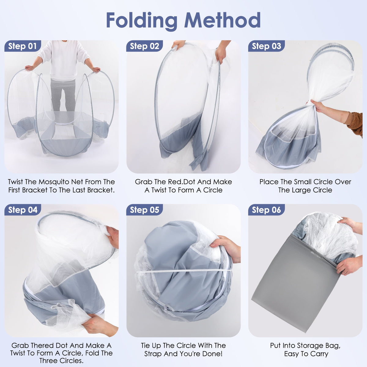 Doulami Mosquito Net Foldable Mosquito Net Tent Pop Up Travel Tent Lightweight Easy Setup Tent for Camping Travel Patio Bed Dorm