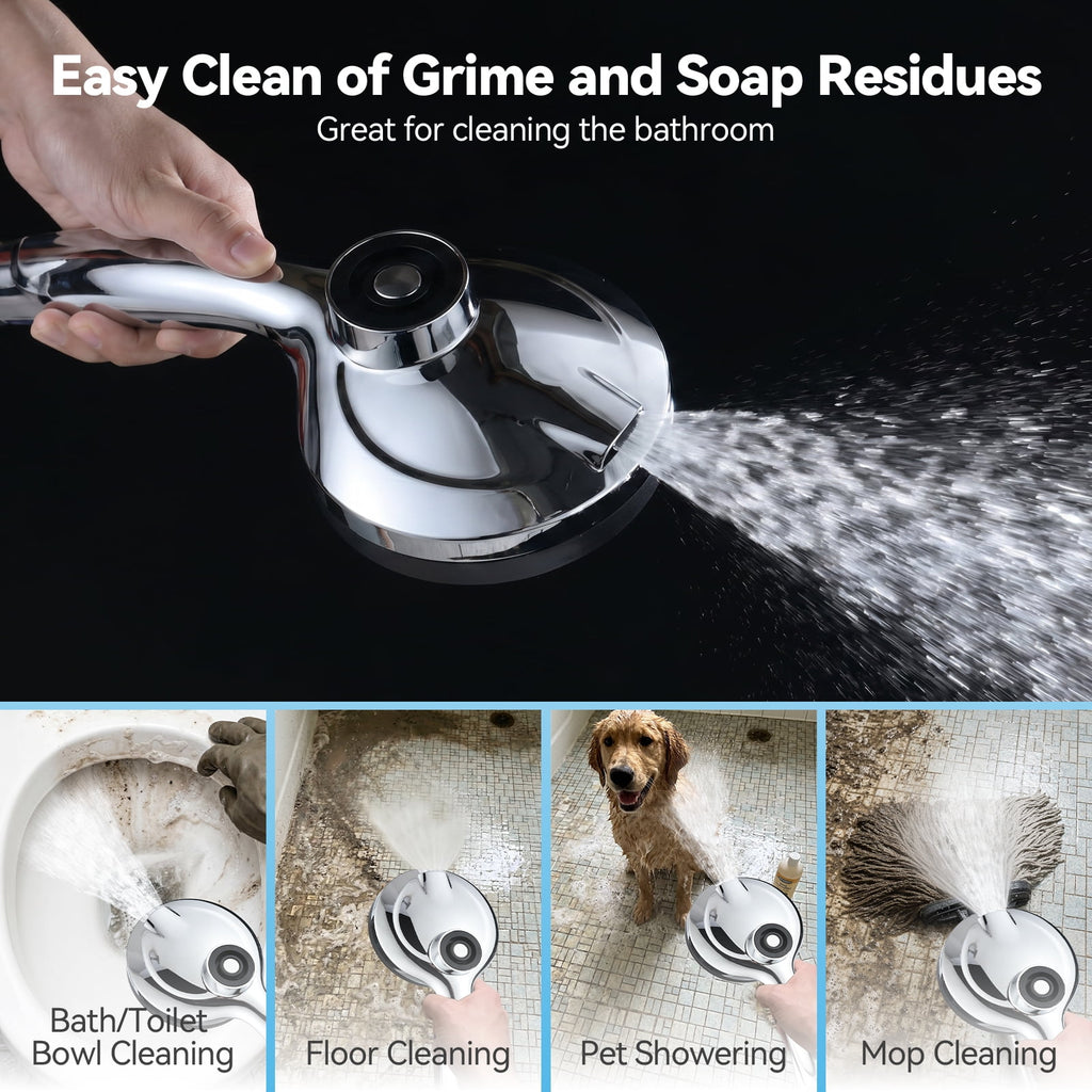 INAVAMZ 12 inch Rain Shower Head and Handheld Combo, High Pressure Shower, 3+8+1 Spray Modes, Magnetic Dock, Power Jet, Anti-Clog Nozzles, 60" Hose,Silver