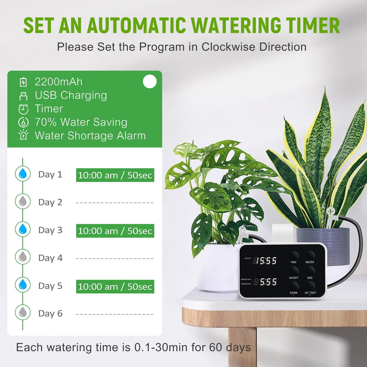 Doulami Drip Irrigation System Automatic Watering System Indoor Plant Irrigation Kit Self Watering Device for 15 Potted Plants