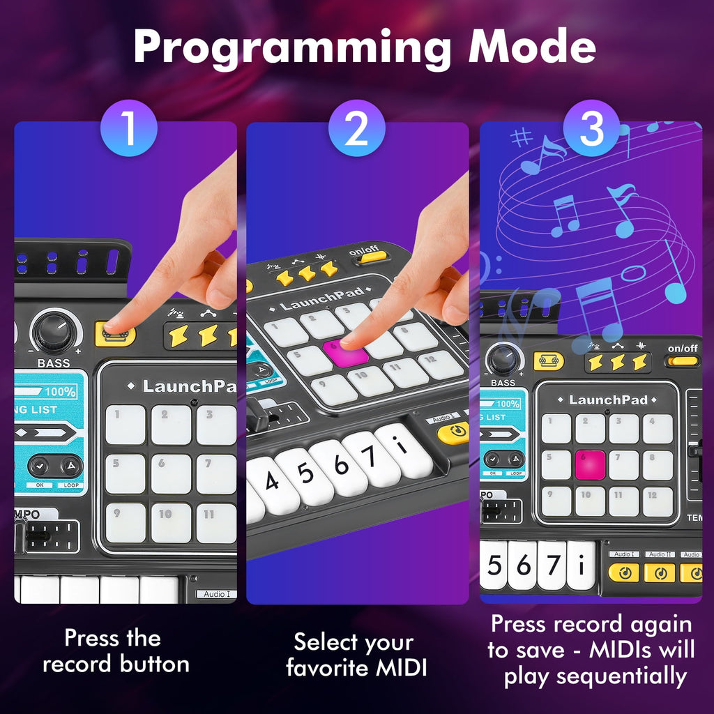Doulami DJ Mixer Controller Table For Kids with Microphone Lights, Interactive Musical Wireless Bluetooth ,Multi-function Audio Mixer for Beginners