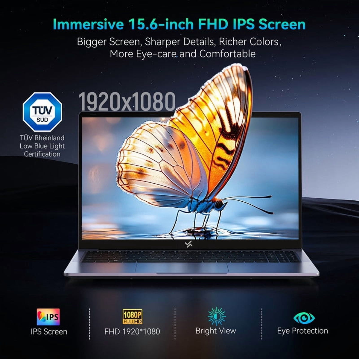 Huidun 2026 New Windows 11 Laptop, 15.6 inch Laptop Intel N150, 16GB RAM 512GB SSD, 1080P Full HD 4K Display, WiFi5 BT5.0, with Office, Computer Laptops for College Students, Business, School, Home
