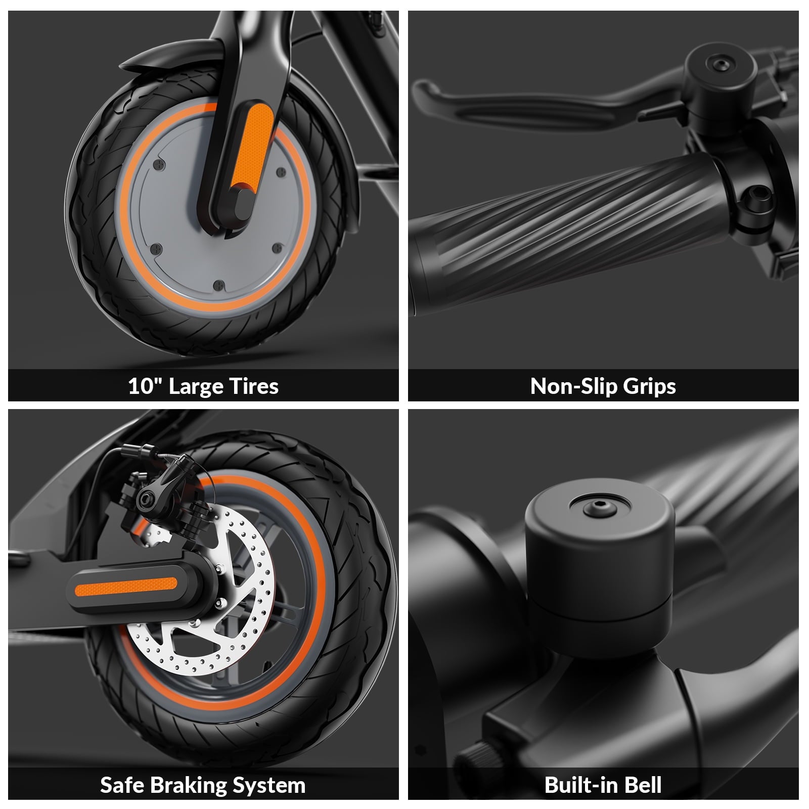 MAGIFOCUS B01 350W 10" Tires Electric Scooter with Turn Signals, 36V 9Ah, Up to 19mph & 22Miles, Foldable Commuting E-Scooter for Adults with Side Light & APP, UL 2272