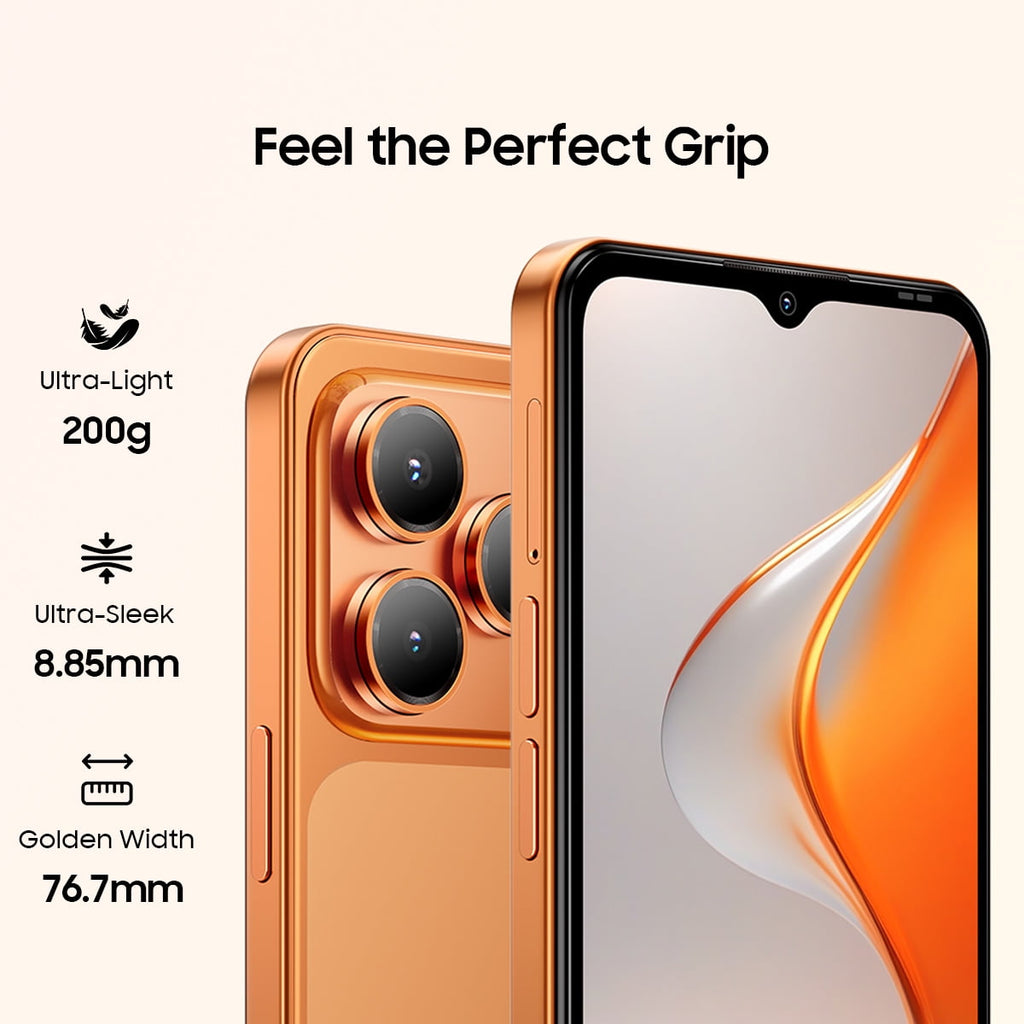 Blackview WAVE 7C Unlocked Cell Phone,Android 16 Smartphone,16GB+64GB/2TB Expandable,6.56" Display,5000mAh Battery,32MP Camera,Dual SIM,IP54,3-Year Warranty,Orange