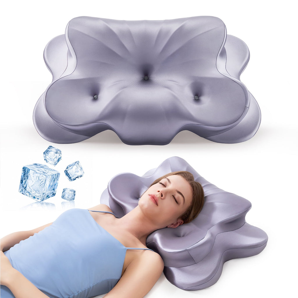 Cervical Neck Pillow - Ergonomic Side Sleeper Pillow for Pain Relief, Contour Cervical Pillow for Sleeping, Memory Foam Pillows for Neck Support, Orthopedic Bed Pillow for Back Stomach Sleepers