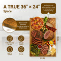 Sentsu 36x24 Extra Large Acacia Wood Cutting Boards with Juice Groove and Handles, 5XL Stove Top Cover Thick Heavy Duty Pre-Oiled