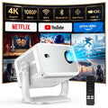 [Built-in Apps] Huidun 4K Projector with Wifi and Bluetooth,330 Lumens,Auto Focus & Auto Keystone Correction,Portable 1080P FHD 360° Rotatable Mini Projector