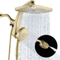 INAVAMZ 12 inch Rain Shower Head and Handheld Combo, High Pressure Shower, 3+8+1 Spray Modes, Magnetic Dock, Power Jet, Anti-Clog Nozzles, 60" Hose,Gold