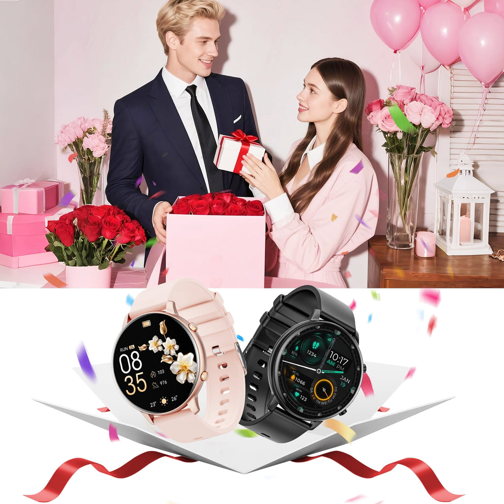 Smart Watch for Women, 1.39" Fitness Tracker with Bluetooth Calls(Answer&Make&Message Reminder), Smart Watch Fits for Android and iPhone, IP67 Waterproof, 100+ Sport Modes Smartwatch, for Gift, Pink
