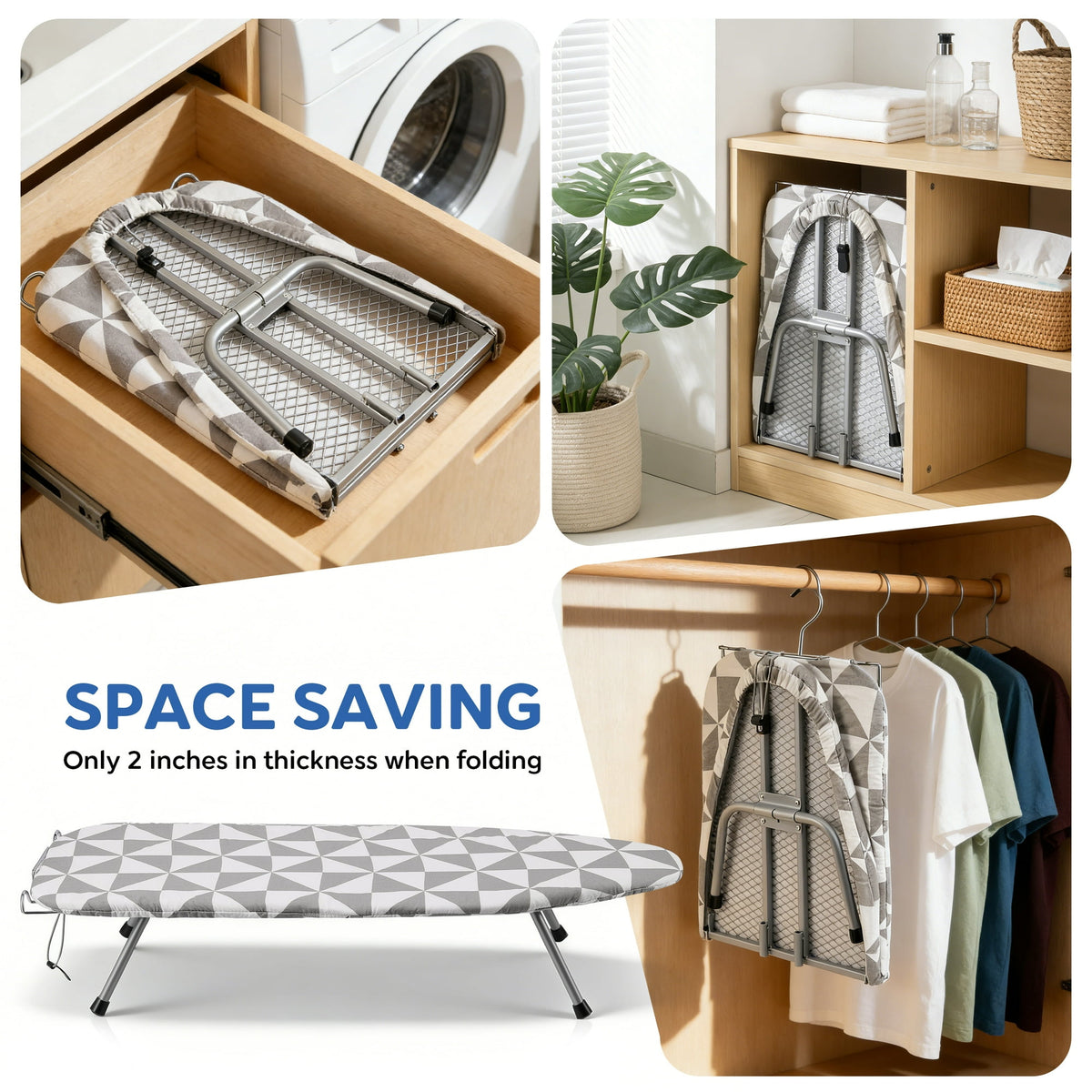 Doulami Ironing Board Tabletop Ironing Board with Iron Rest Portable Folding Iron Board for Dorms Apartment Travel