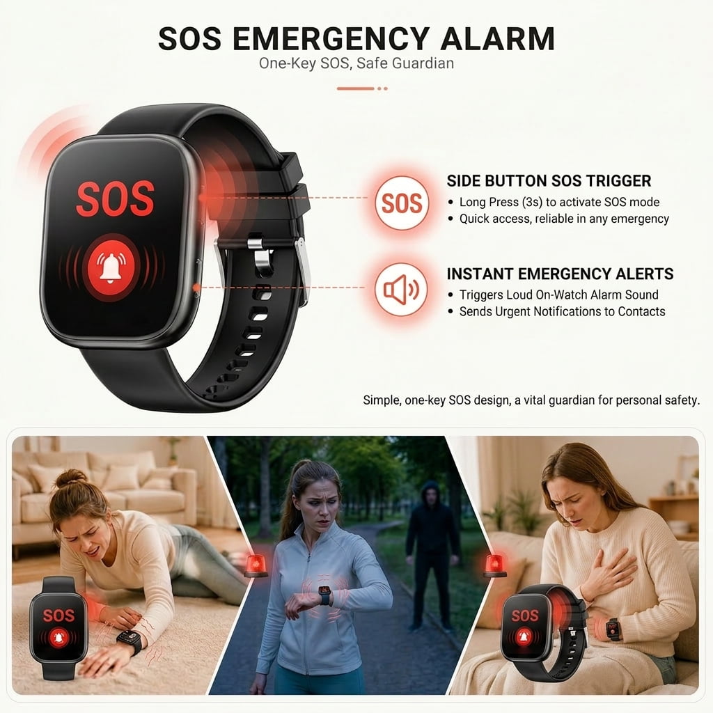 Smart Watch fits for Android and iPhone Devices, Smartwatch for Women Men 1.88" HD Fitness Tracker with 100+ Sports Mode, Bluetooth Call, IP68 Waterproof for Gift Black