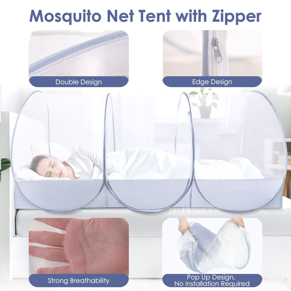Doulami Mosquito Net Foldable Mosquito Net Tent Pop Up Travel Tent Lightweight Easy Setup Tent for Camping Travel Patio Bed Dorm