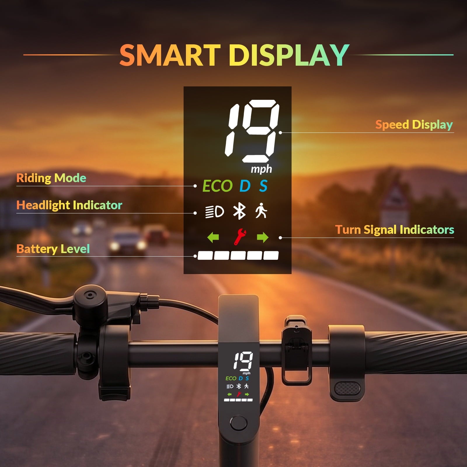 MAGIFOCUS B01 350W 10" Tires Electric Scooter with Turn Signals, 36V 9Ah, Up to 19mph & 22Miles, Foldable Commuting E-Scooter for Adults with Side Light & APP, UL 2272