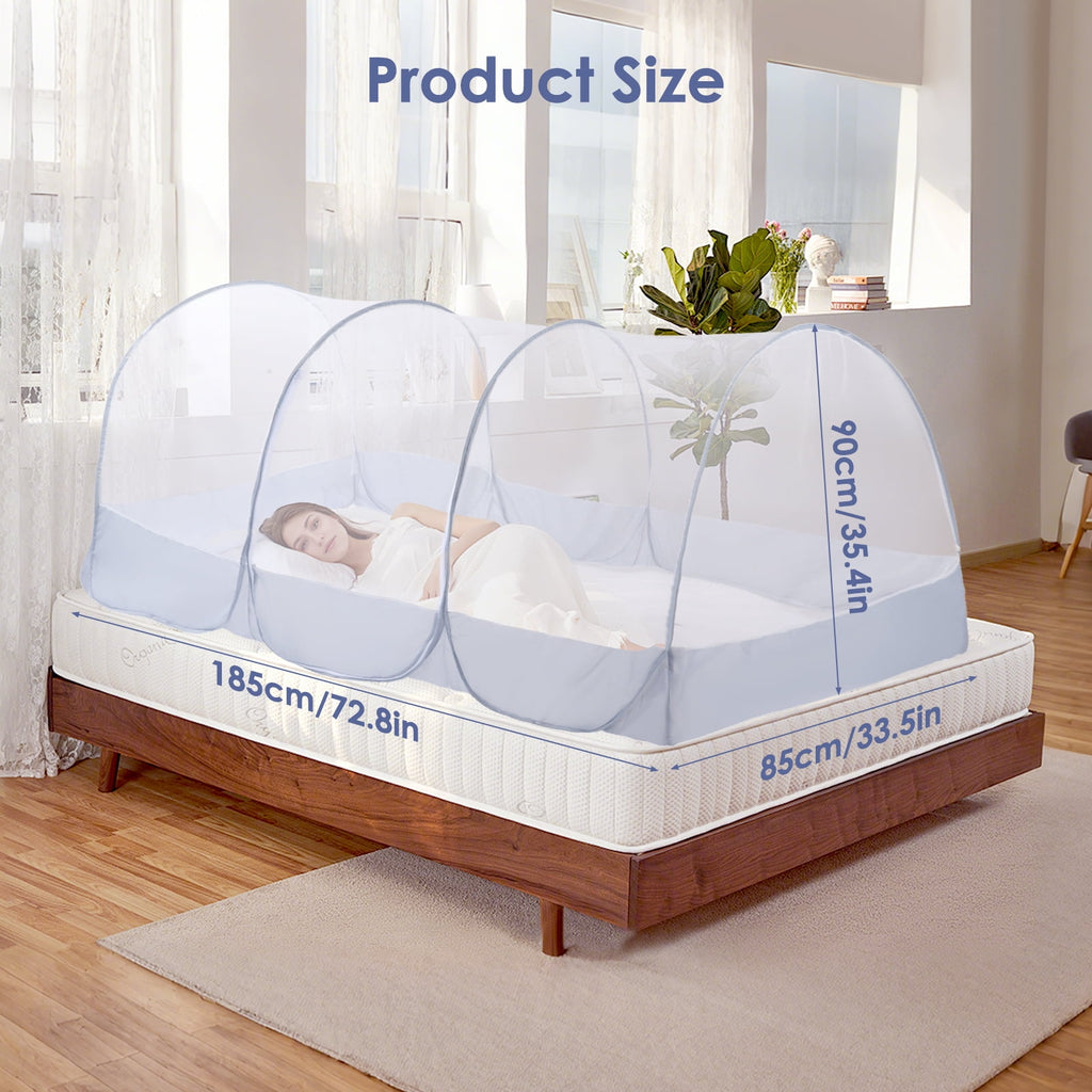 Doulami Mosquito Net Foldable Mosquito Net Tent Pop Up Travel Tent Lightweight Easy Setup Tent for Camping Travel Patio Bed Dorm