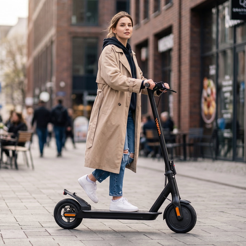 MAGIFOCUS B01 350W 10" Tires Electric Scooter with Turn Signals, 36V 9Ah, Up to 19mph & 22Miles, Foldable Commuting E-Scooter for Adults with Side Light & APP, UL 2272