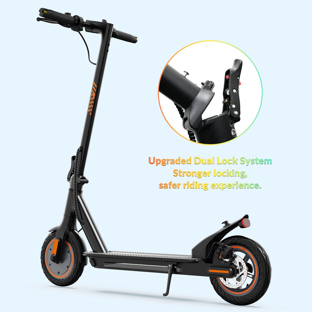 MAGIFOCUS B01 350W 10" Tires Electric Scooter with Turn Signals, 36V 9Ah, Up to 19mph & 22Miles, Foldable Commuting E-Scooter for Adults with Side Light & APP, UL 2272