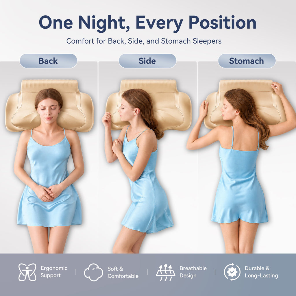 Cervical Neck Pillow - Ergonomic Side Sleeper Pillow for Pain Relief, Contour Cervical Pillow for Sleeping, Memory Foam Pillows for Neck Support, Orthopedic Bed Pillow for Back Stomach Sleepers