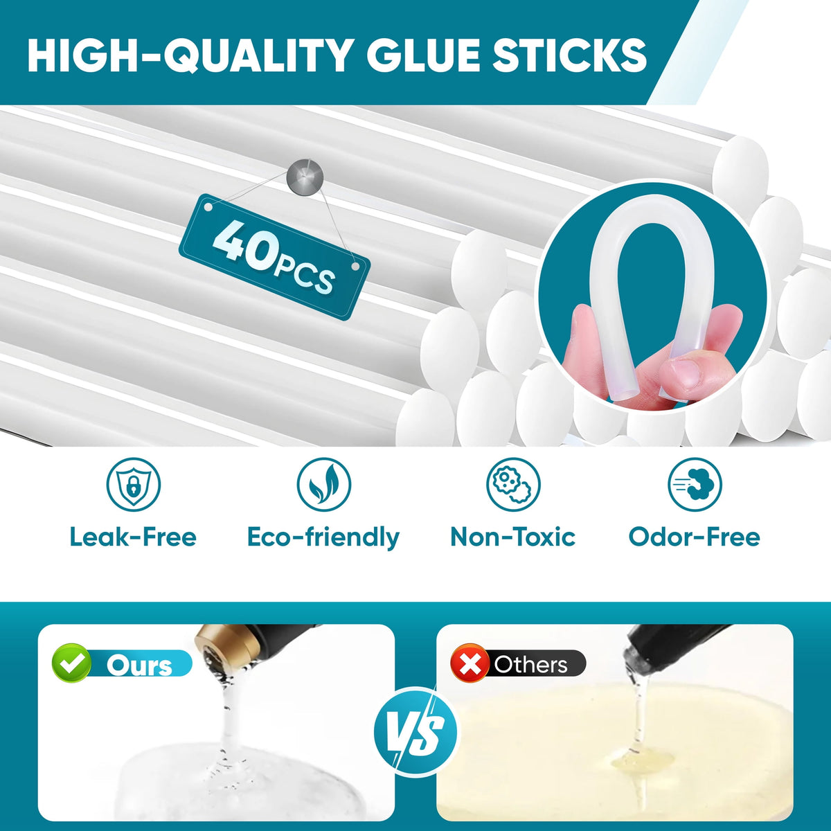Doulami 100W Cordless Hot Glue Gun with 2.5A Battery and 40 Pcs Glue Sticks Perfect for Crafts