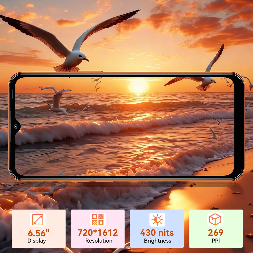 Blackview WAVE 7C Unlocked Cell Phone,Android 16 Smartphone,16GB+64GB/2TB Expandable,6.56" Display,5000mAh Battery,32MP Camera,Dual SIM,IP54,3-Year Warranty,Blue